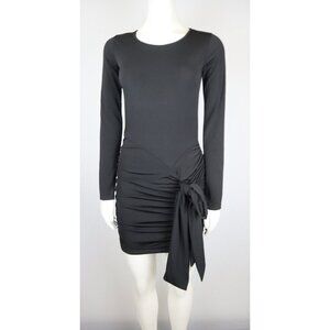STYLE ANGELES - WOMEN'S BLACK STRETCH KNIT BODYCON DRESS - LONG SLEEVE - SIZE S